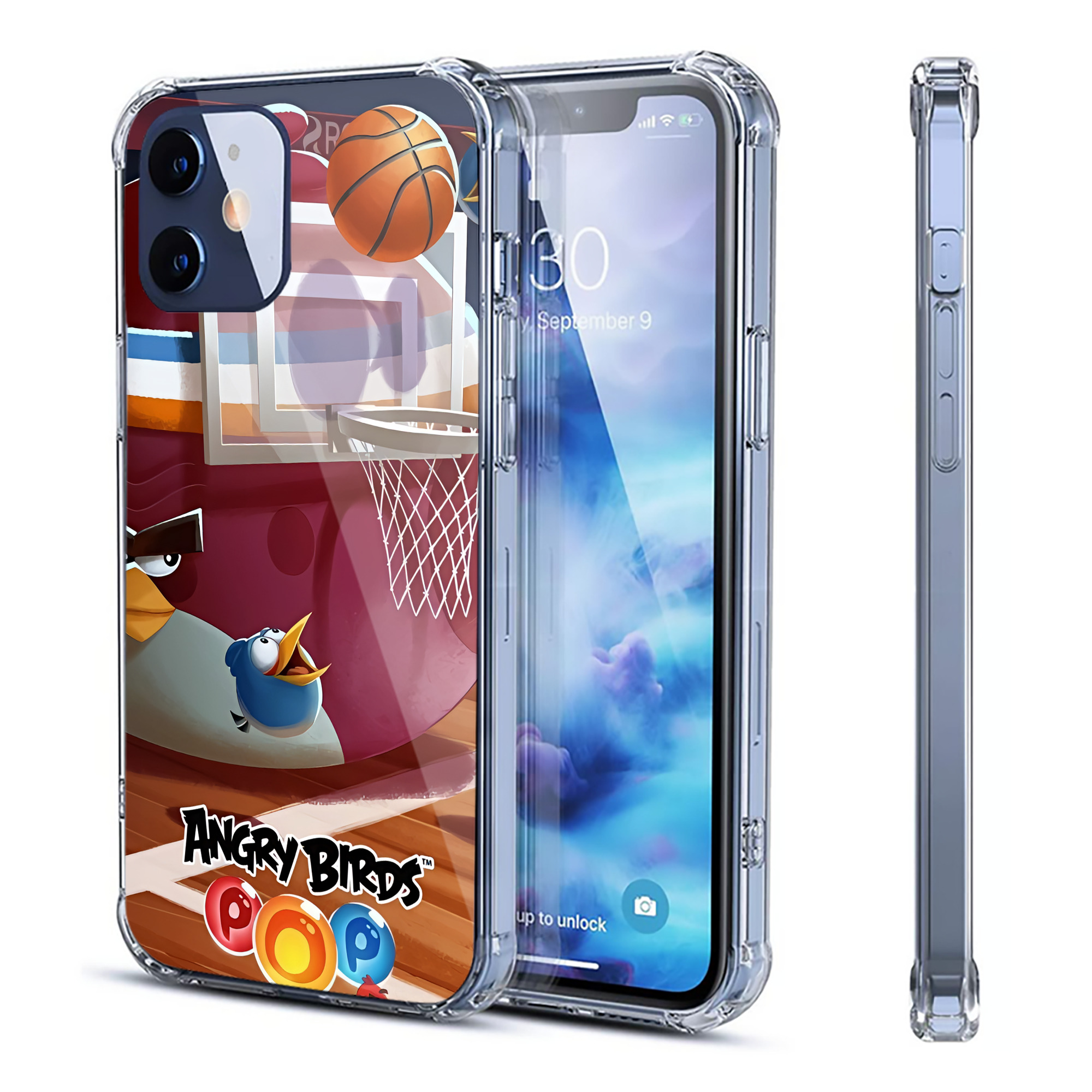 （画像用） Angry Birds アングリーバード 【iPhone 12シリーズ対応】透明スマホケース（クリアソフトケース）
